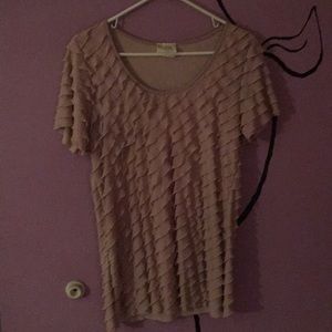 Dusty rose pink mauve ruffle 1920’s shirt Lavish